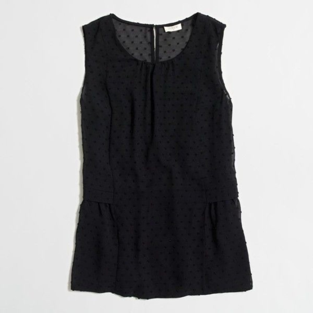 J. Crew Factory Sleeveless Black Flounce Top